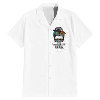 Fresh Out Of Fcks Messy Bun Tie Dye Family Matching Mermaid Dress and Hawaiian Shirt - Wonder Print Shop