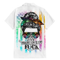 Fresh Out Of Fcks Messy Bun Tie Dye Family Matching Mermaid Dress and Hawaiian Shirt - Wonder Print Shop