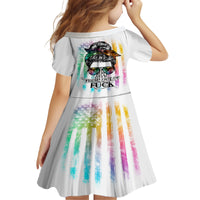 Fresh Out Of Fcks Messy Bun Tie Dye Family Matching Off Shoulder Long Sleeve Dress and Hawaiian Shirt - Wonder Print Shop