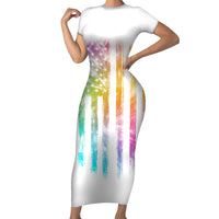 Fresh Out Of Fcks Messy Bun Tie Dye Family Matching Short Sleeve Bodycon Dress and Hawaiian Shirt - Wonder Print Shop
