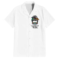 Fresh Out Of Fcks Messy Bun Tie Dye Hawaiian Shirt - Wonder Print Shop
