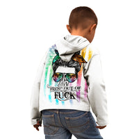 Fresh Out Of Fcks Messy Bun Tie Dye Kid Hoodie - Wonder Print Shop