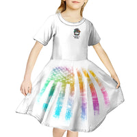 Fresh Out Of Fcks Messy Bun Tie Dye Kid Short Sleeve Dress - Wonder Print Shop