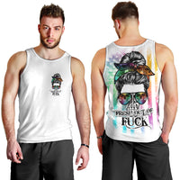 Fresh Out Of Fcks Messy Bun Tie Dye Men Tank Top - Wonder Print Shop
