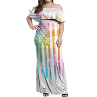 Fresh Out Of Fcks Messy Bun Tie Dye Off Shoulder Maxi Dress - Wonder Print Shop