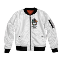 Fresh Out Of Fcks Messy Bun Tie Dye Sleeve Zip Bomber Jacket - Wonder Print Shop