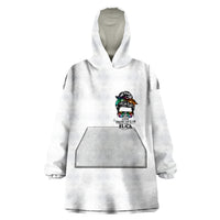 Fresh Out Of Fcks Messy Bun Tie Dye Wearable Blanket Hoodie - Wonder Print Shop