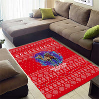 Tunisia Christmas Area Rug with Desert Camel Crescent Snowflake Pattern and National Emblem - Wonder Print Shop