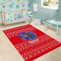 Tunisia Christmas Area Rug with Desert Camel Crescent Snowflake Pattern and National Emblem - Wonder Print Shop