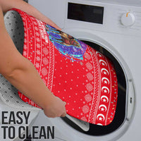 Tunisia Christmas Bathroom Set with Desert Camel Crescent Snowflake Pattern and National Emblem - Wonder Print Shop