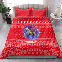 Tunisia Christmas Bedding Set with Desert Camel Crescent Snowflake Pattern and National Emblem - Wonder Print Shop