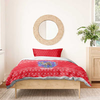 Tunisia Christmas Bedding Set with Desert Camel Crescent Snowflake Pattern and National Emblem - Wonder Print Shop
