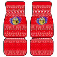 Tunisia Christmas Car Mats with Desert Camel Crescent Snowflake Pattern and National Emblem - Wonder Print Shop