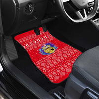 Tunisia Christmas Car Mats with Desert Camel Crescent Snowflake Pattern and National Emblem - Wonder Print Shop