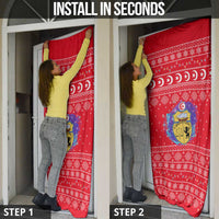 Tunisia Christmas Door Cover with Desert Camel Crescent Snowflake Pattern and National Emblem - Wonder Print Shop