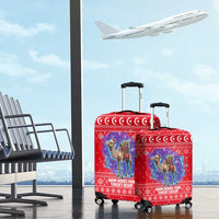 Tunisia Christmas Luggage Cover with Desert Camel Crescent Snowflake Pattern and National Emblem - Wonder Print Shop