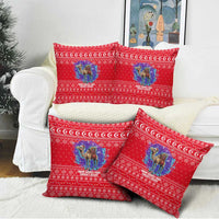 Tunisia Christmas Pillow Cover with Desert Camel Crescent Snowflake Pattern and National Emblem - Wonder Print Shop