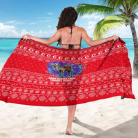 Tunisia Christmas Sarong with Desert Camel Crescent Snowflake Pattern and National Emblem - Wonder Print Shop