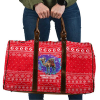 Tunisia Christmas Travel Bag with Desert Camel Crescent Snowflake Pattern and National Emblem - Wonder Print Shop