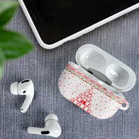 Tunisia Christmas AirPods Case with Red Falcon Tree White Snowflake Pattern and Festive Borders - Wonder Print Shop
