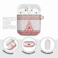 Tunisia Christmas AirPods Case with Red Falcon Tree White Snowflake Pattern and Festive Borders - Wonder Print Shop