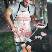 Tunisia Christmas Apron with Red Falcon Tree White Snowflake Pattern and Festive Borders - Wonder Print Shop