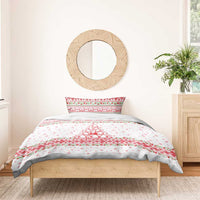 Tunisia Christmas Bedding Set with Red Falcon Tree White Snowflake Pattern and Festive Borders - Wonder Print Shop