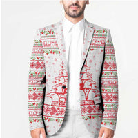 Tunisia Christmas Blazer with Red Falcon Tree White Snowflake Pattern and Festive Borders - Wonder Print Shop