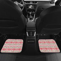 Tunisia Christmas Car Mats with Red Falcon Tree White Snowflake Pattern and Festive Borders - Wonder Print Shop
