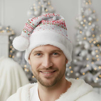 Tunisia Christmas Santa Hat with Red Falcon Tree White Snowflake Pattern and Festive Borders - Wonder Print Shop