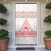 Tunisia Christmas Door Cover with Red Falcon Tree White Snowflake Pattern and Festive Borders - Wonder Print Shop