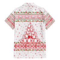 Tunisia Christmas Family Matching Mermaid Dress and Hawaiian Shirt with Red Falcon Tree White Snowflake Pattern and Festive Borders - Wonder Print Shop