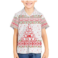 Tunisia Christmas Family Matching Mermaid Dress and Hawaiian Shirt with Red Falcon Tree White Snowflake Pattern and Festive Borders - Wonder Print Shop