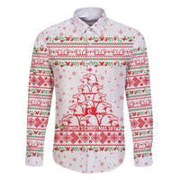 Tunisia Christmas Family Matching Off Shoulder Short Dress and Hawaiian Shirt with Red Falcon Tree White Snowflake Pattern and Festive Borders - Wonder Print Shop