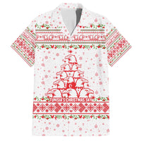 Tunisia Christmas Family Matching Puletasi and Hawaiian Shirt with Red Falcon Tree White Snowflake Pattern and Festive Borders - Wonder Print Shop