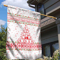 Tunisia Christmas Garden Flag with Red Falcon Tree White Snowflake Pattern and Festive Borders - Wonder Print Shop