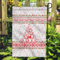 Tunisia Christmas Garden Flag with Red Falcon Tree White Snowflake Pattern and Festive Borders - Wonder Print Shop