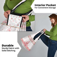 Tunisia Christmas Grocery Bag with Red Falcon Tree White Snowflake Pattern and Festive Borders - Wonder Print Shop