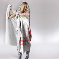 Tunisia Christmas Hooded Blanket with Red Falcon Tree White Snowflake Pattern and Festive Borders - Wonder Print Shop