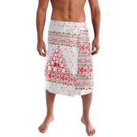 Tunisia Christmas Lavalava with Red Falcon Tree White Snowflake Pattern and Festive Borders - Wonder Print Shop