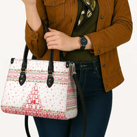 Tunisia Christmas Leather Bag with Red Falcon Tree White Snowflake Pattern and Festive Borders - Wonder Print Shop