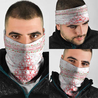 Tunisia Christmas Neck Gaiter with Red Falcon Tree White Snowflake Pattern and Festive Borders - Wonder Print Shop