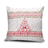 Tunisia Christmas Pillow Cover with Red Falcon Tree White Snowflake Pattern and Festive Borders - Wonder Print Shop