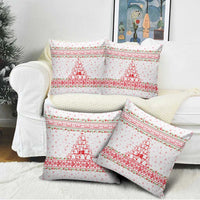 Tunisia Christmas Pillow Cover with Red Falcon Tree White Snowflake Pattern and Festive Borders - Wonder Print Shop