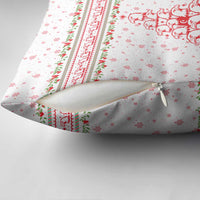 Tunisia Christmas Pillow Cover with Red Falcon Tree White Snowflake Pattern and Festive Borders - Wonder Print Shop
