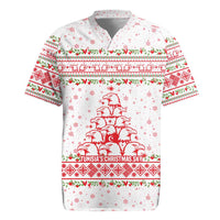 Tunisia Christmas Rugby Jersey with Red Falcon Tree White Snowflake Pattern and Festive Borders - Wonder Print Shop
