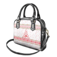 Tunisia Christmas Shoulder Handbag with Red Falcon Tree White Snowflake Pattern and Festive Borders - Wonder Print Shop