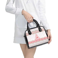 Tunisia Christmas Shoulder Handbag with Red Falcon Tree White Snowflake Pattern and Festive Borders - Wonder Print Shop