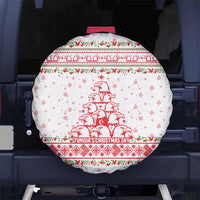 Tunisia Christmas Spare Tire Cover with Red Falcon Tree White Snowflake Pattern and Festive Borders - Wonder Print Shop