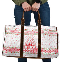 Tunisia Christmas Travel Bag with Red Falcon Tree White Snowflake Pattern and Festive Borders - Wonder Print Shop